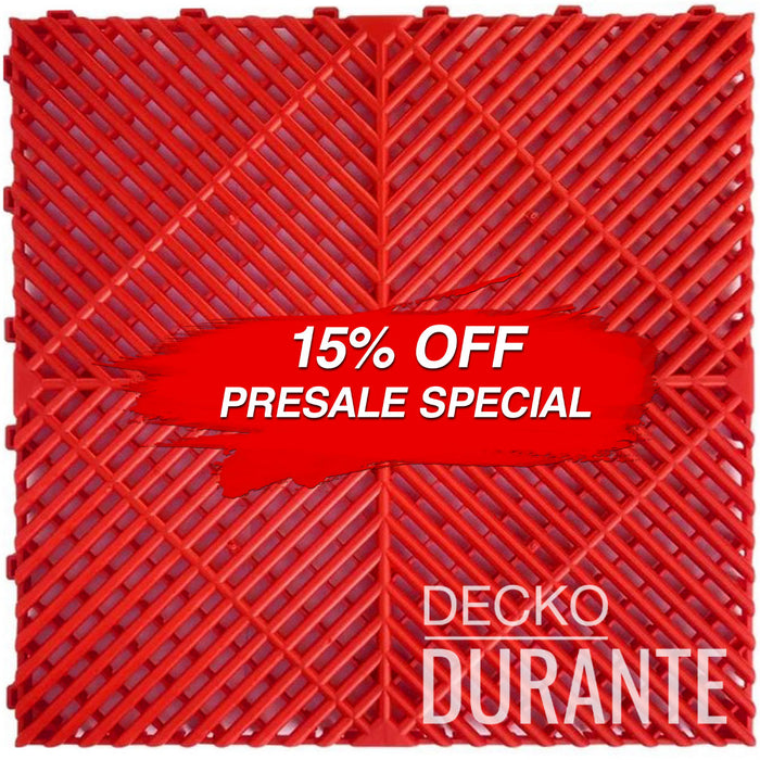 DECKO <strong>DURANTE</strong> Multipurpose Tile - <strong>RED</strong> - 15.8/15.8/0.7" - Price/Tile